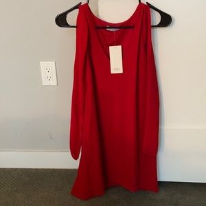 Red long sleeve dress